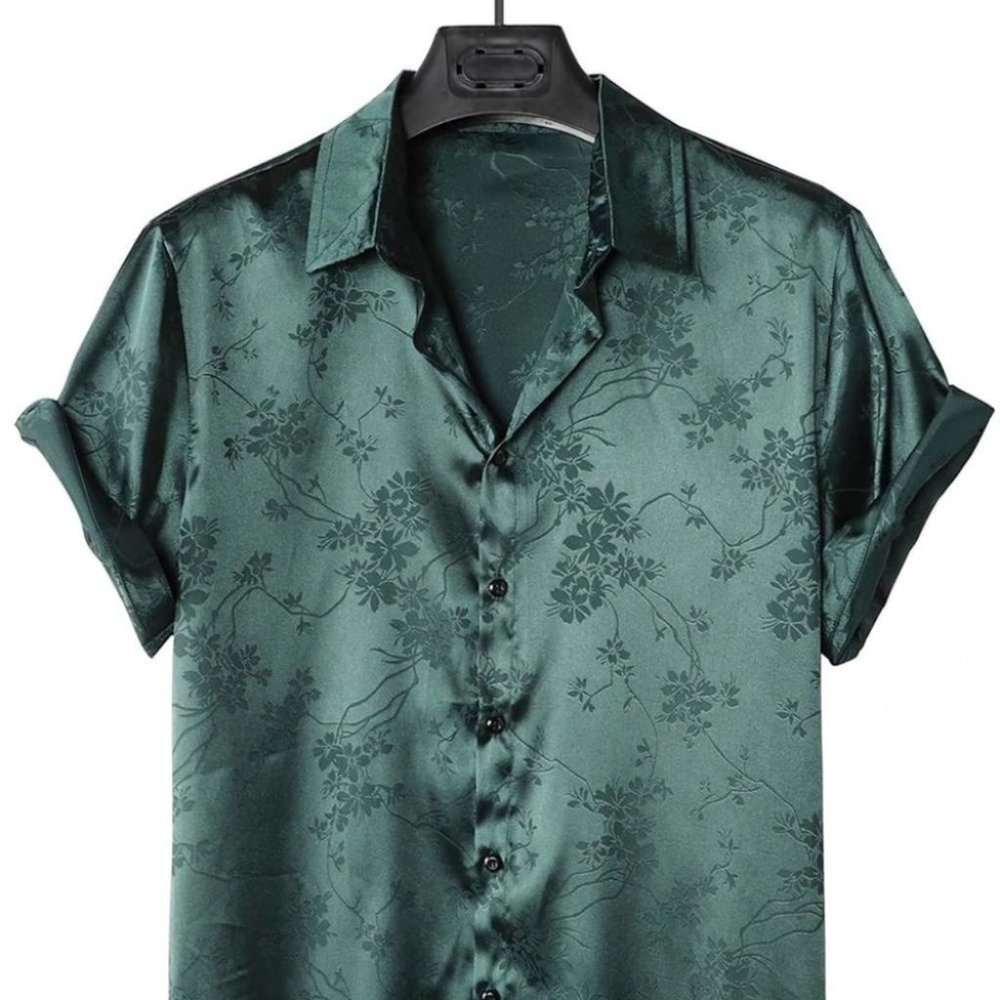 Dark Green Mens Shirt - Picture 1 of 8